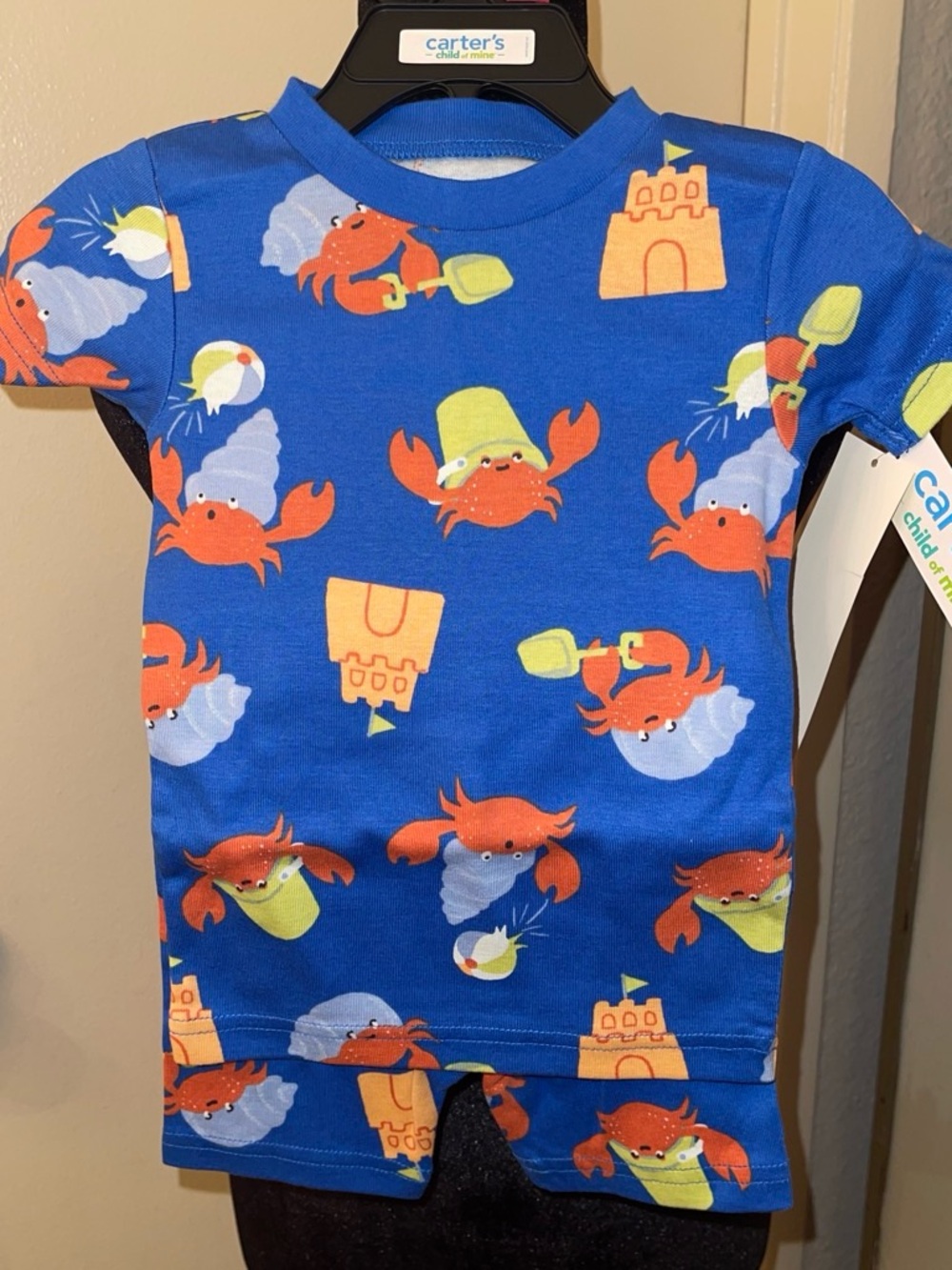 Carter's Royal Blue Crab & Sandcastle Shirt and short set